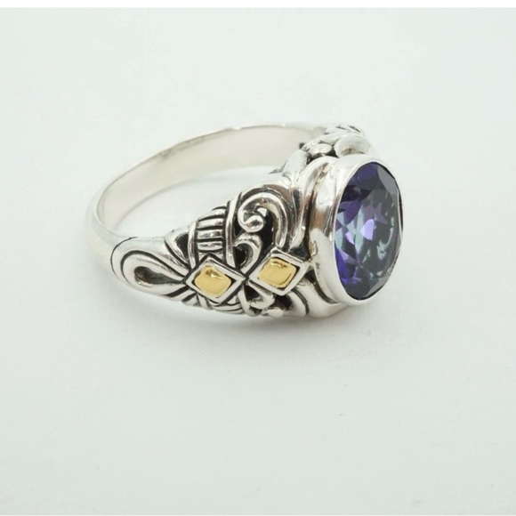 Robert Manse Sterling Silver 925 18k Amethyst Ring Size 6 - Picture 2 of 16